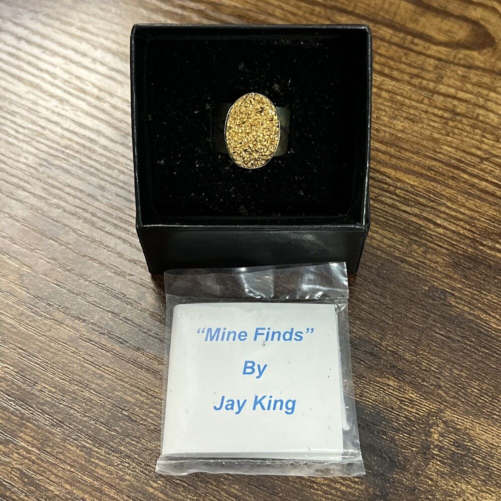 Jay King “Mine Finds” Sterling Silver .925 GOLD‎ DRUZY Ring, Size 9